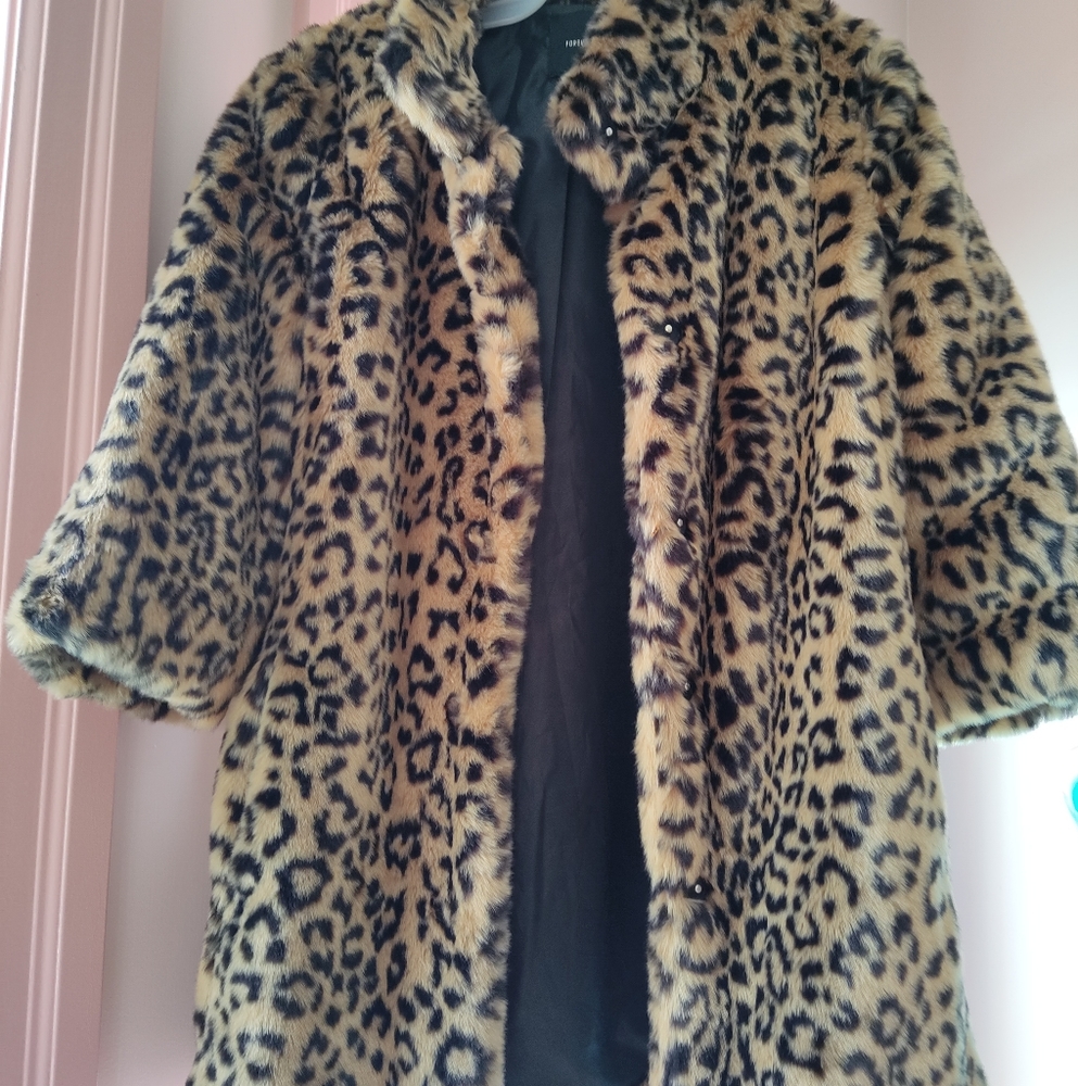 Faux Fur Leopard Print Fall Jacket